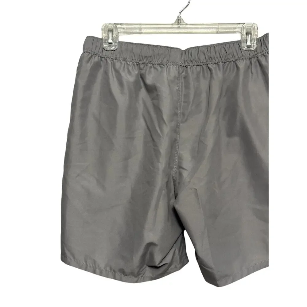 ASOS Swim Trunks Elastic Waistband Quick-Dry Adjustable Drawstring Gray 34 NWT